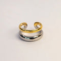 Dilla Double Open Ring gold and silver stainless steel — Tamola Jewellery
