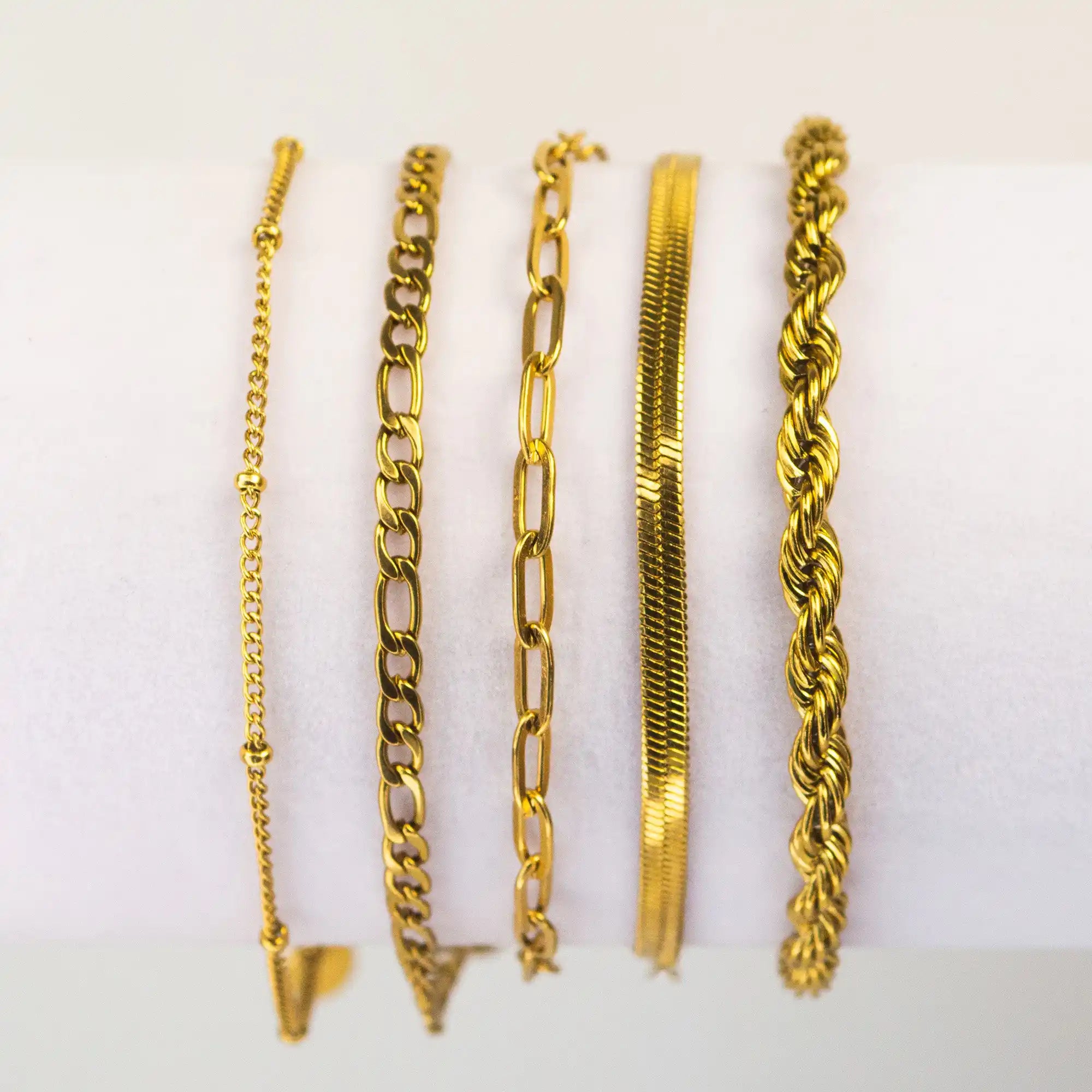 Gold Essential Bracelet Pack five stainless steel bracelets — Tamola Jewellery