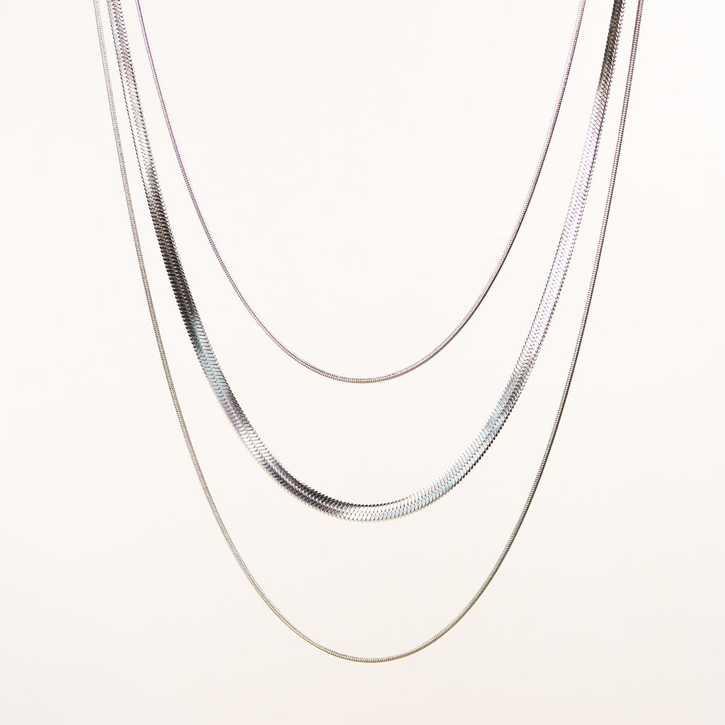 Hanne Triple Layer Snake Chain Necklace