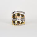 Sena Layered Line Ring gold silver both colourways — Tamola Jewellery