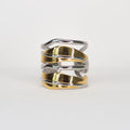 Sena Layered Line Ring gold silver both colourways — Tamola Jewellery