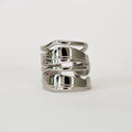 Sena Layered Line Ring silver front view — Tamola Jewellery