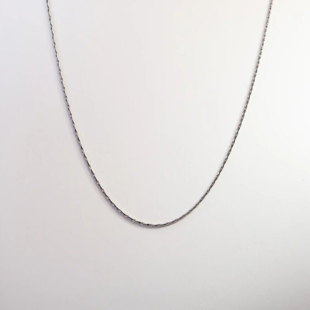 Sole Snake Chain Necklace silver front view — Tamola Jewellery