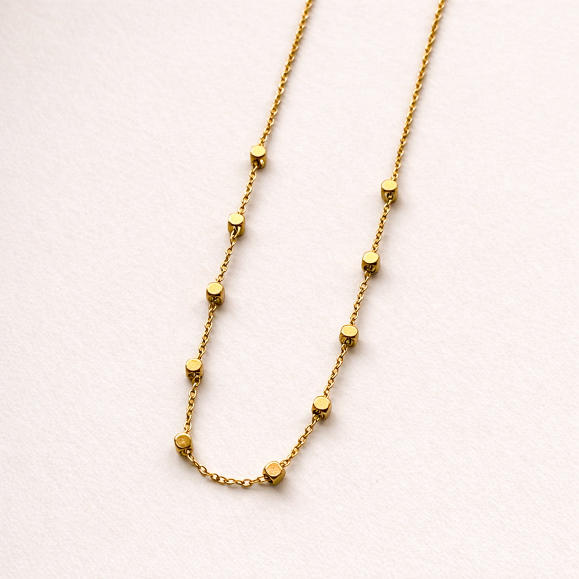 Arla Gold Cube Chain Necklace