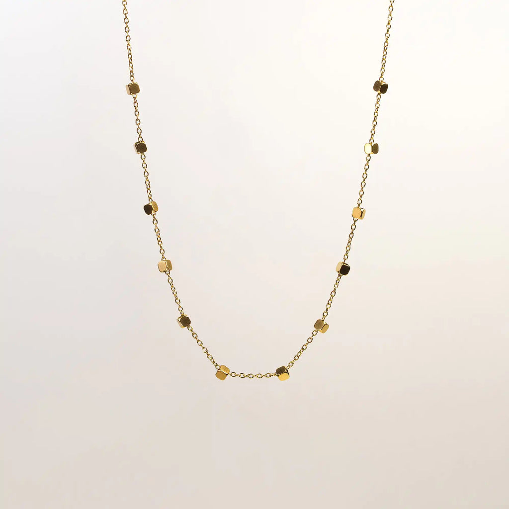 Arla Gold Cube Chain Necklace stainless steel — Tamola Jewellery