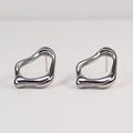 Elin Organic Shape Earrings silver stainless steel — Tamola Jewellery