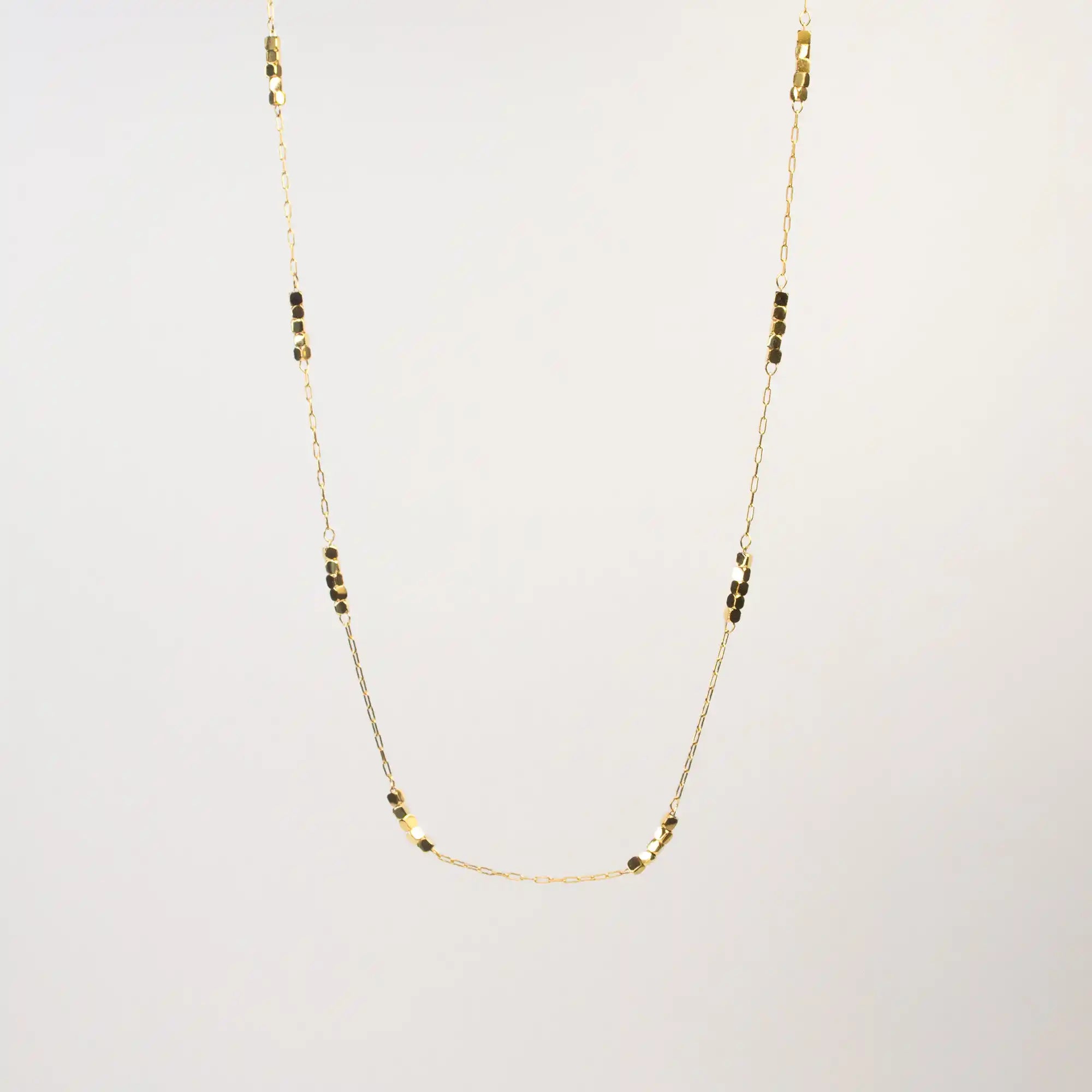 Luma Cube Chain Necklace gold stainless steel — Tamola Jewellery