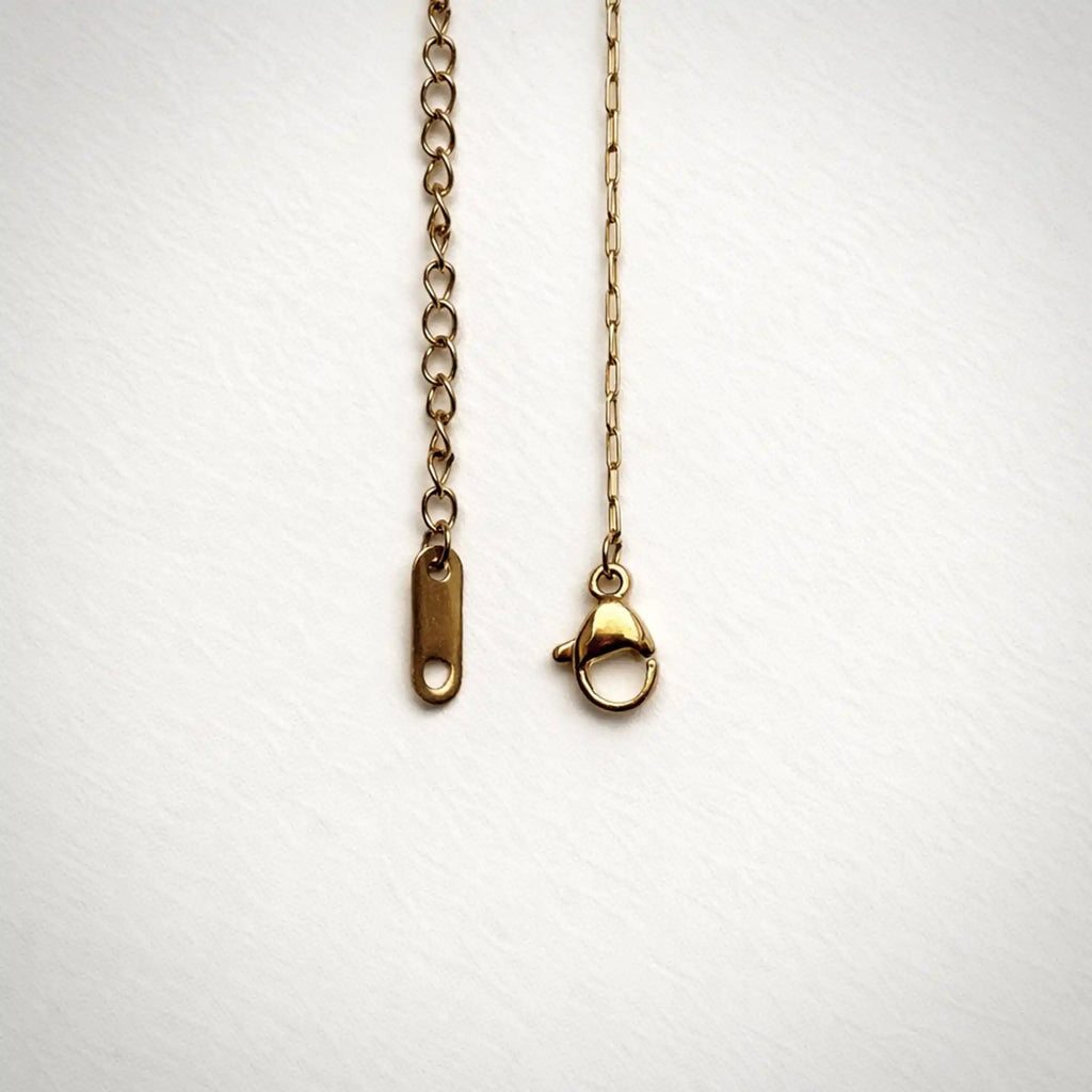 Luma Cube Chain Necklace gold flat lay — Tamola Jewellery