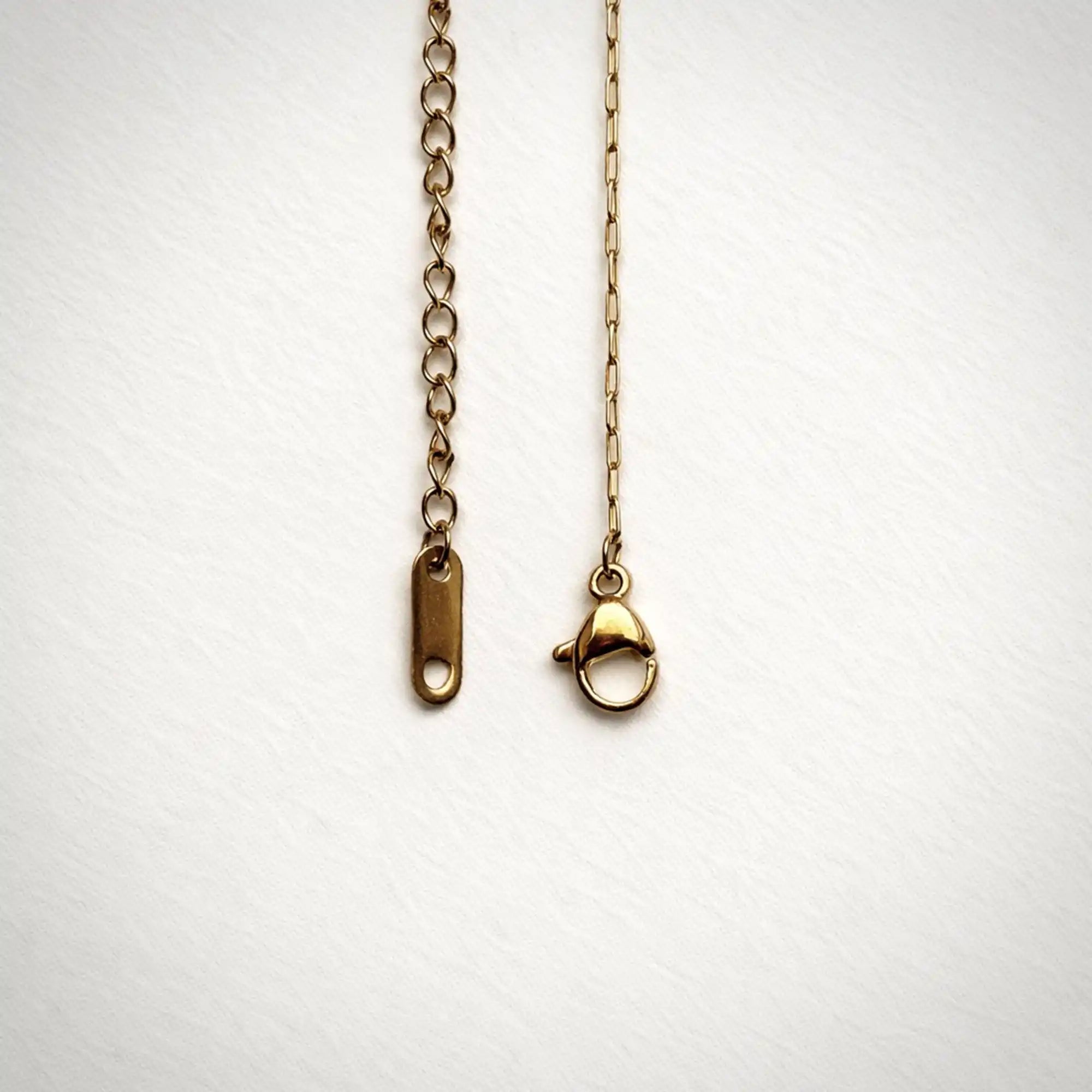 Luma Cube Chain Necklace gold flat lay — Tamola Jewellery