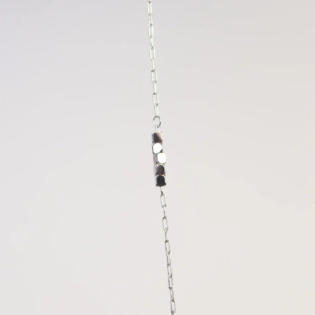 Luma Cube Chain Necklace silver stainless steel — Tamola Jewellery