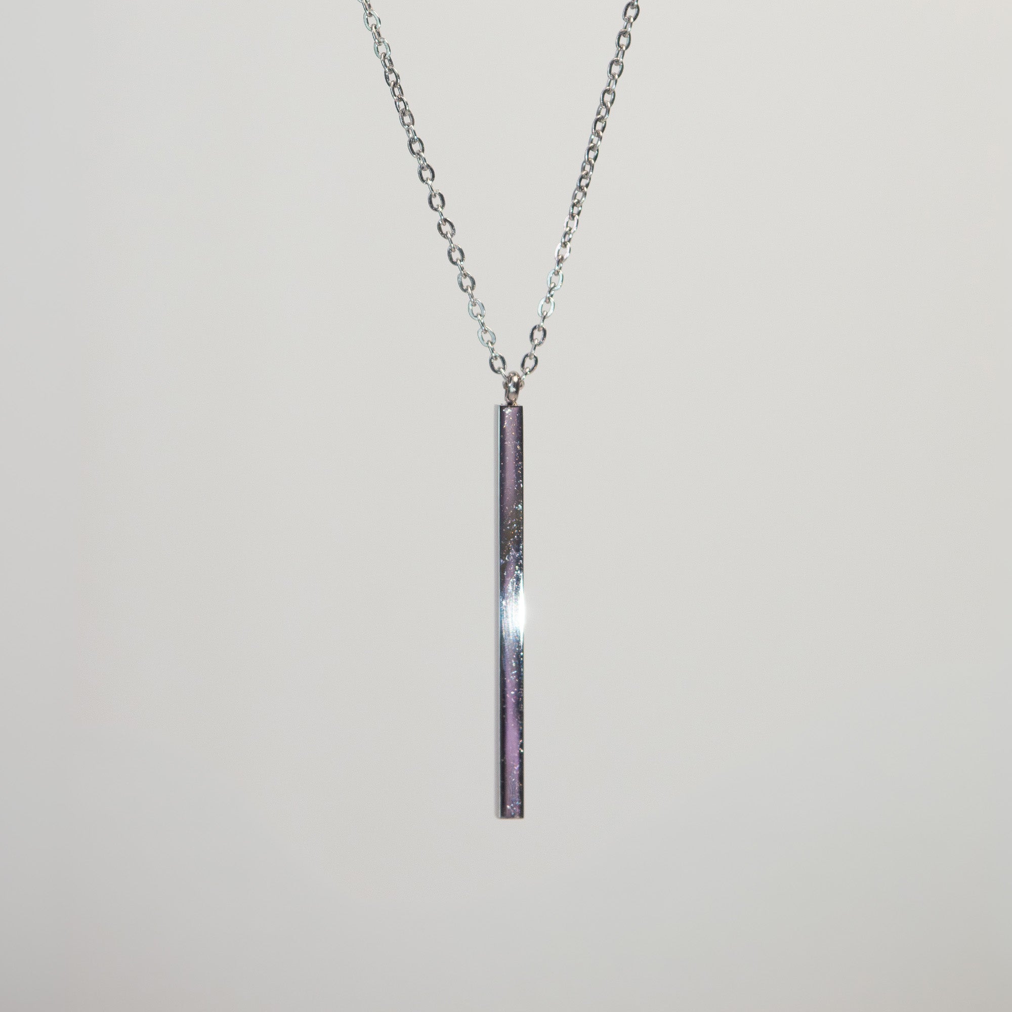 Mara Bar Pendant Necklace silver stainless steel — Tamola Jewellery