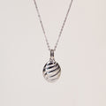 Odette Oval Pendant Necklace silver stainless steel — Tamola Jewellery
